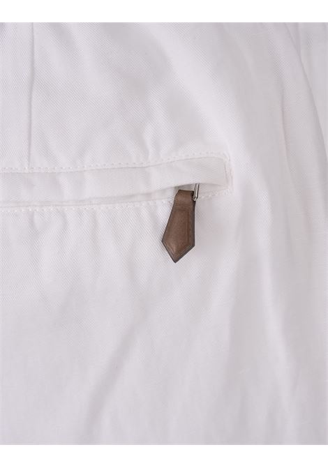 Pantaloni Soft Fit In Misto Lino Bianco PT TORINO | TTCNZA0CL1-PU31Y010